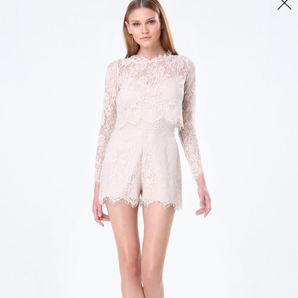 JENNA SCALLOP LACE ROMPER