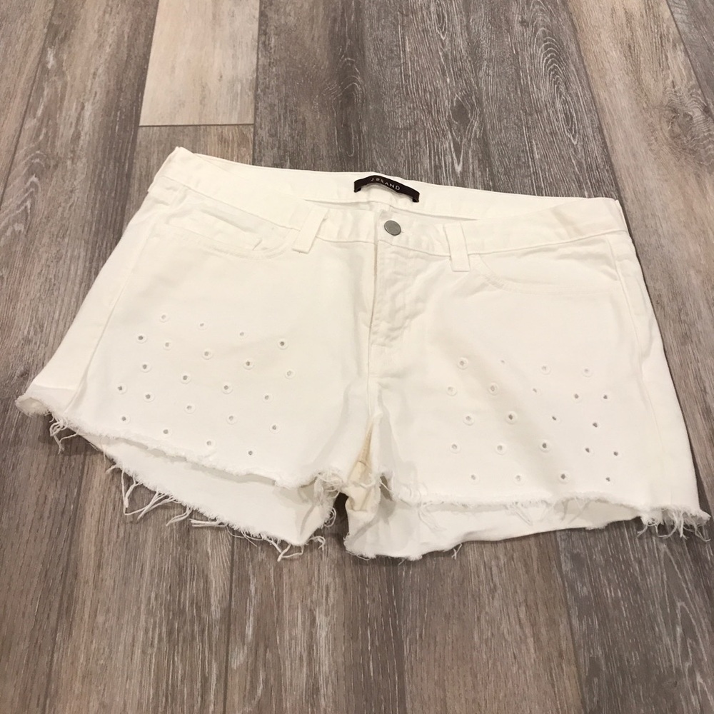 J brand white cut off jean shorts size 31