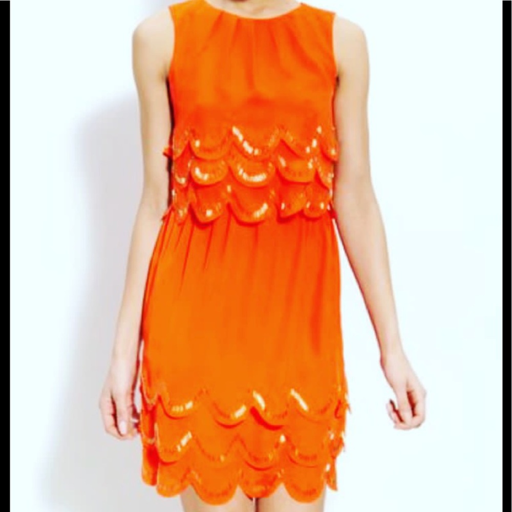 TED BAKER sequined dress in Orange