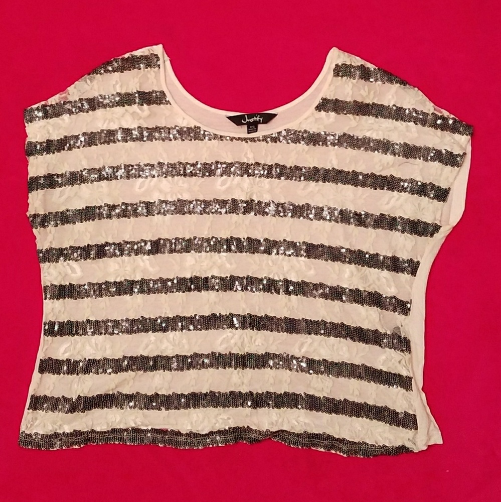 Justify Lace and Sequins Crop Top 💖 Size Small