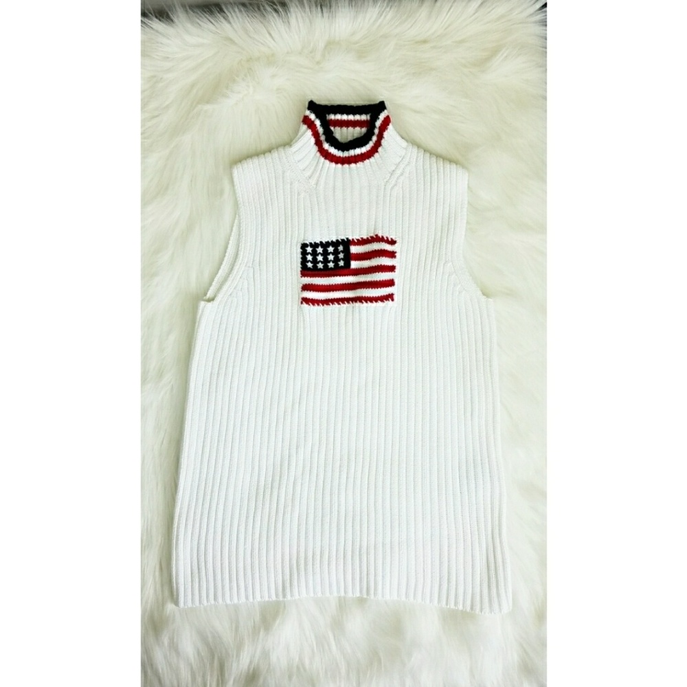 Brooks Brothers Mock Neck  American Flag top