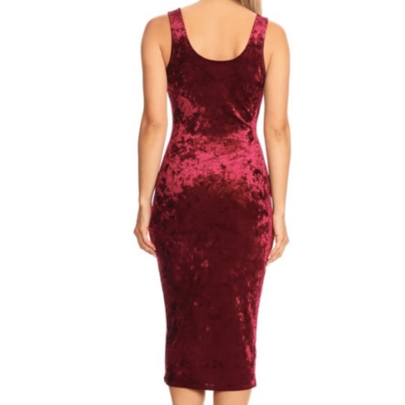  LAST 1: Burgundy Crushed Velvet Sheath - Picture 4 of 8