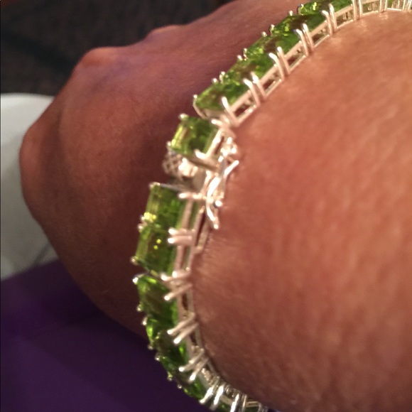 Peridot Sterling Silver Bracelet✅”FIRM” - Picture 2 of 6