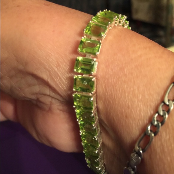 Peridot Sterling Silver Bracelet✅”FIRM” - Picture 3 of 6