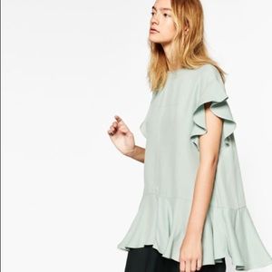 Zara Frilled Top Join Life Collection Sz S