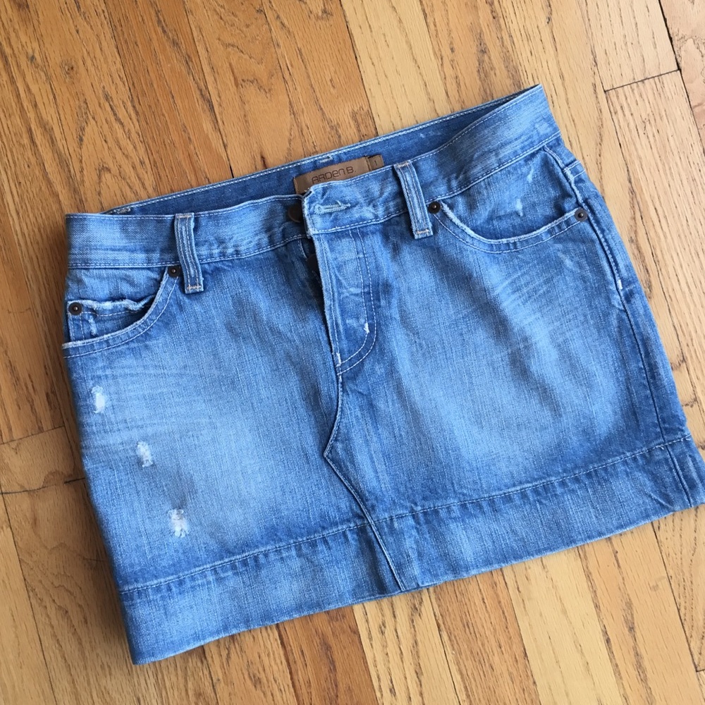 Arden B Denim Mini - Light Wash, Weathered Look