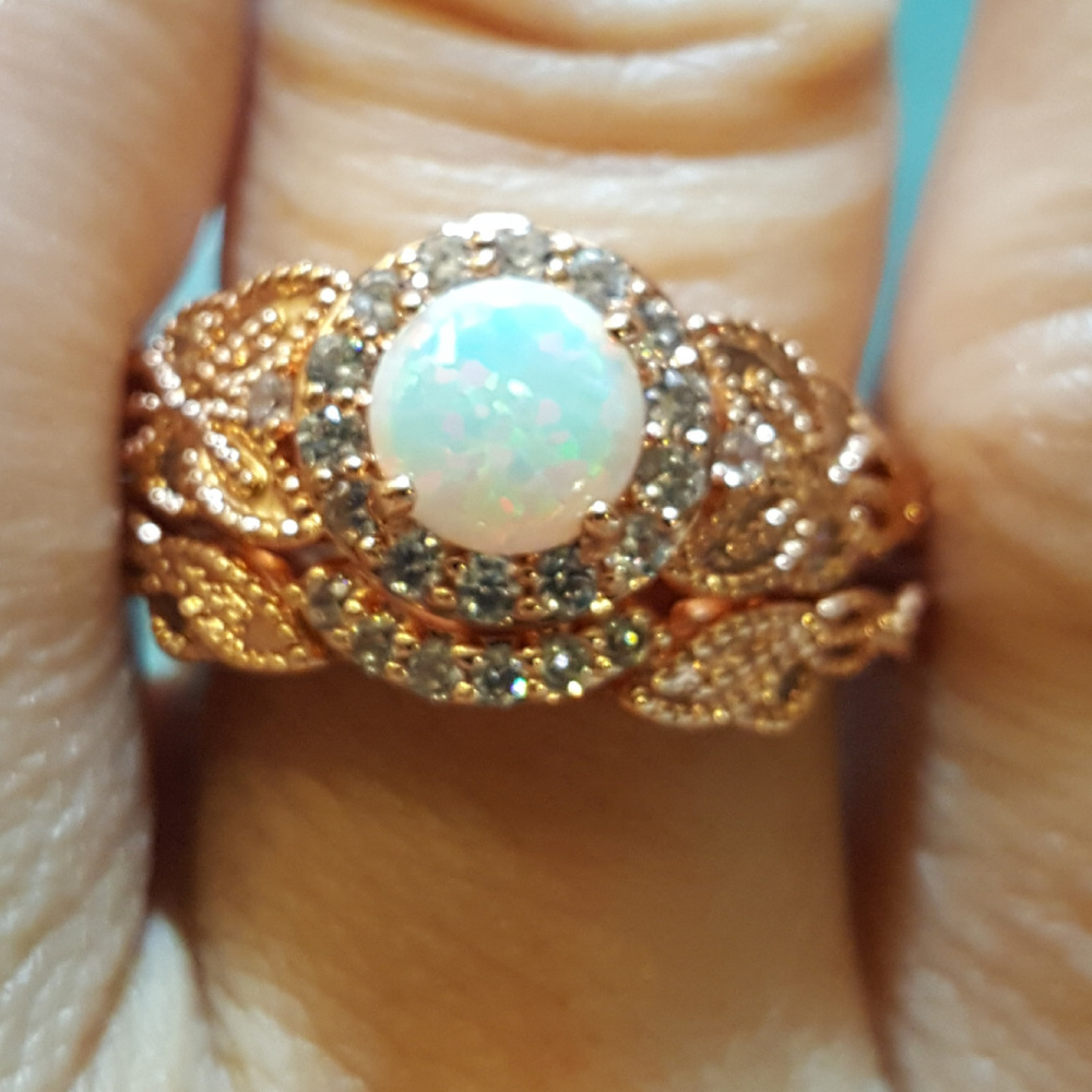 NWOT- 18K RGP Lab Created Opal Rings