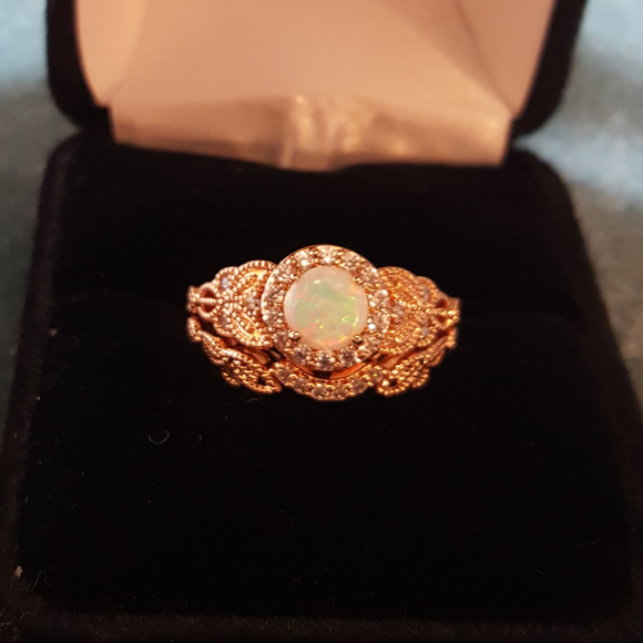 NWOT- 18K RGP Lab Created Opal Rings - Picture 5 of 5