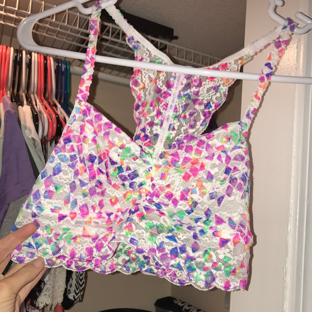 multicolor lace bralette