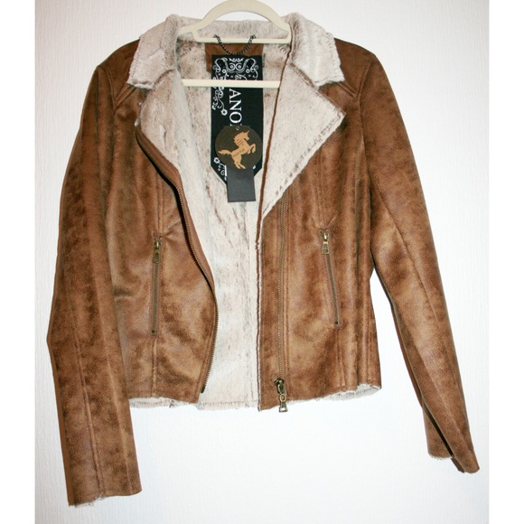 Highest Quality Vegan Suede & Fur Moto Jacket NWT - Picture 7 of 8