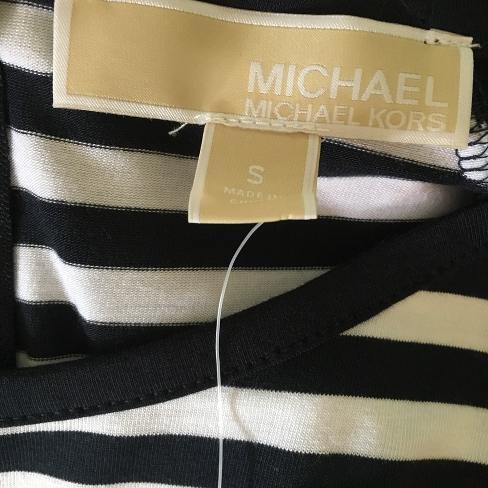 Michael Kors Navy Striped Long sleeve Top Size S