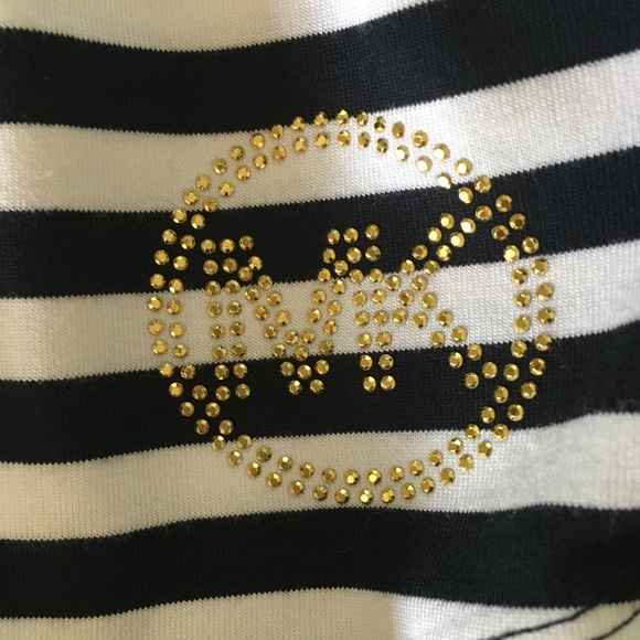 Michael Kors Navy Striped Long sleeve Top Size S - Picture 4 of 8