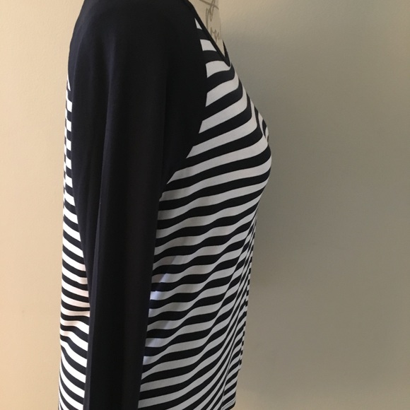 Michael Kors Navy Striped Long sleeve Top Size S - Picture 7 of 8