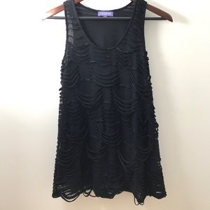 Vivienne Tam Black Shredded Tunic - Sheer