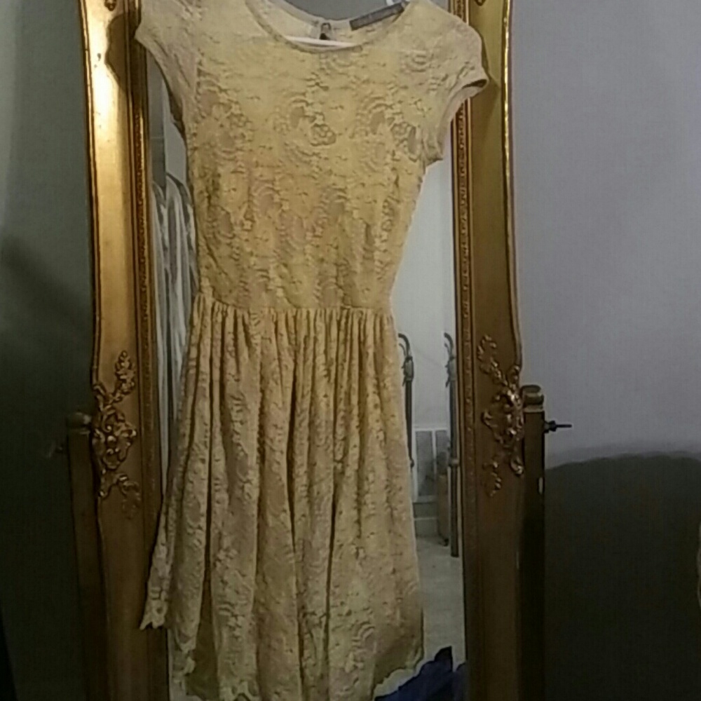 Yellow lace dress