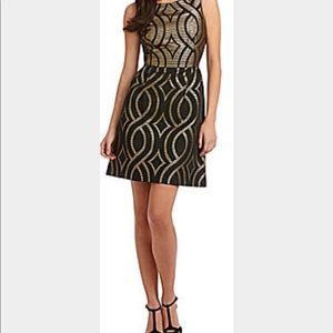 Antonio Melanie Emilee Metallic Jacquard Dress