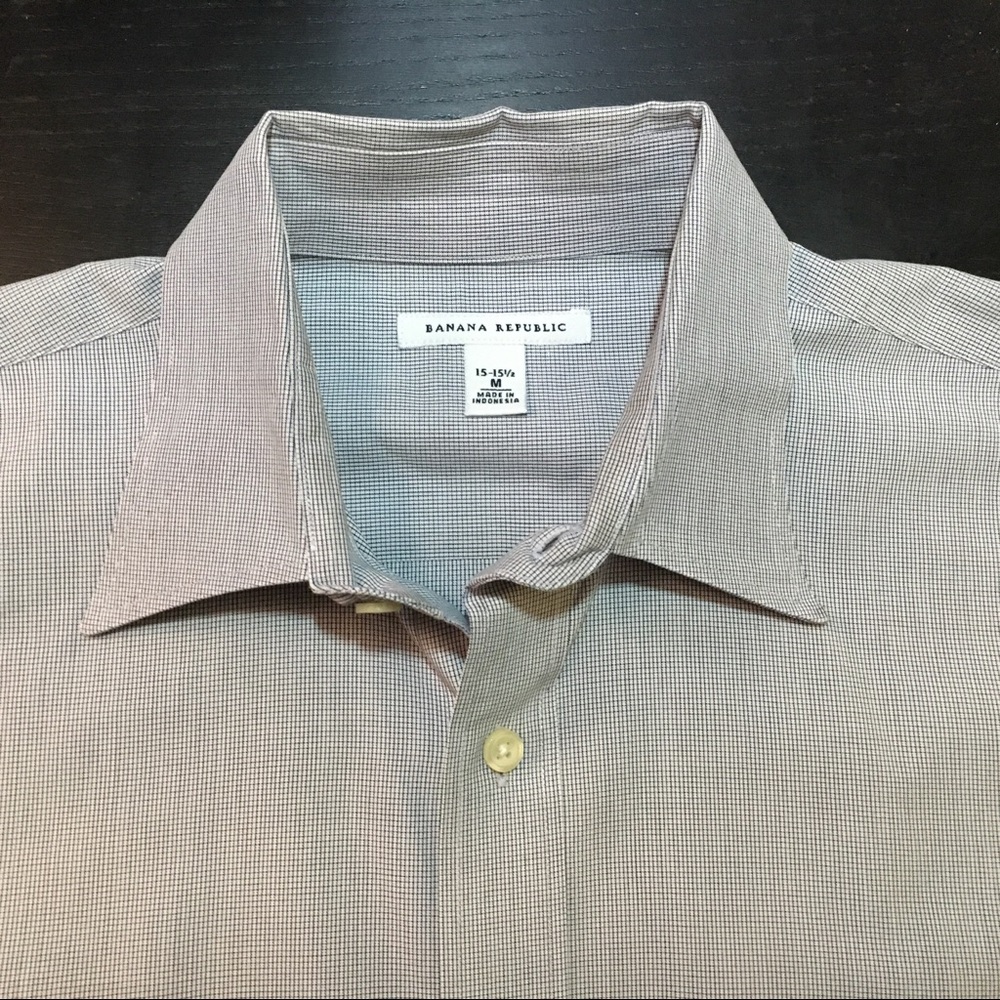 Banana Republic black & gray dress shirt medium