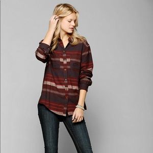 Brown Bdg Frankie Boyfriend Flannel Shirt