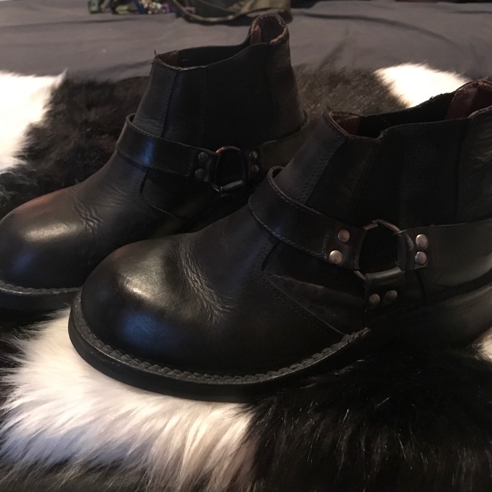 Real leather booties