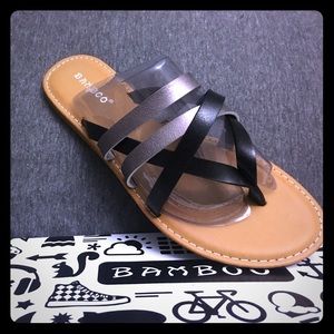 Bamboo slip on flip flop sandal