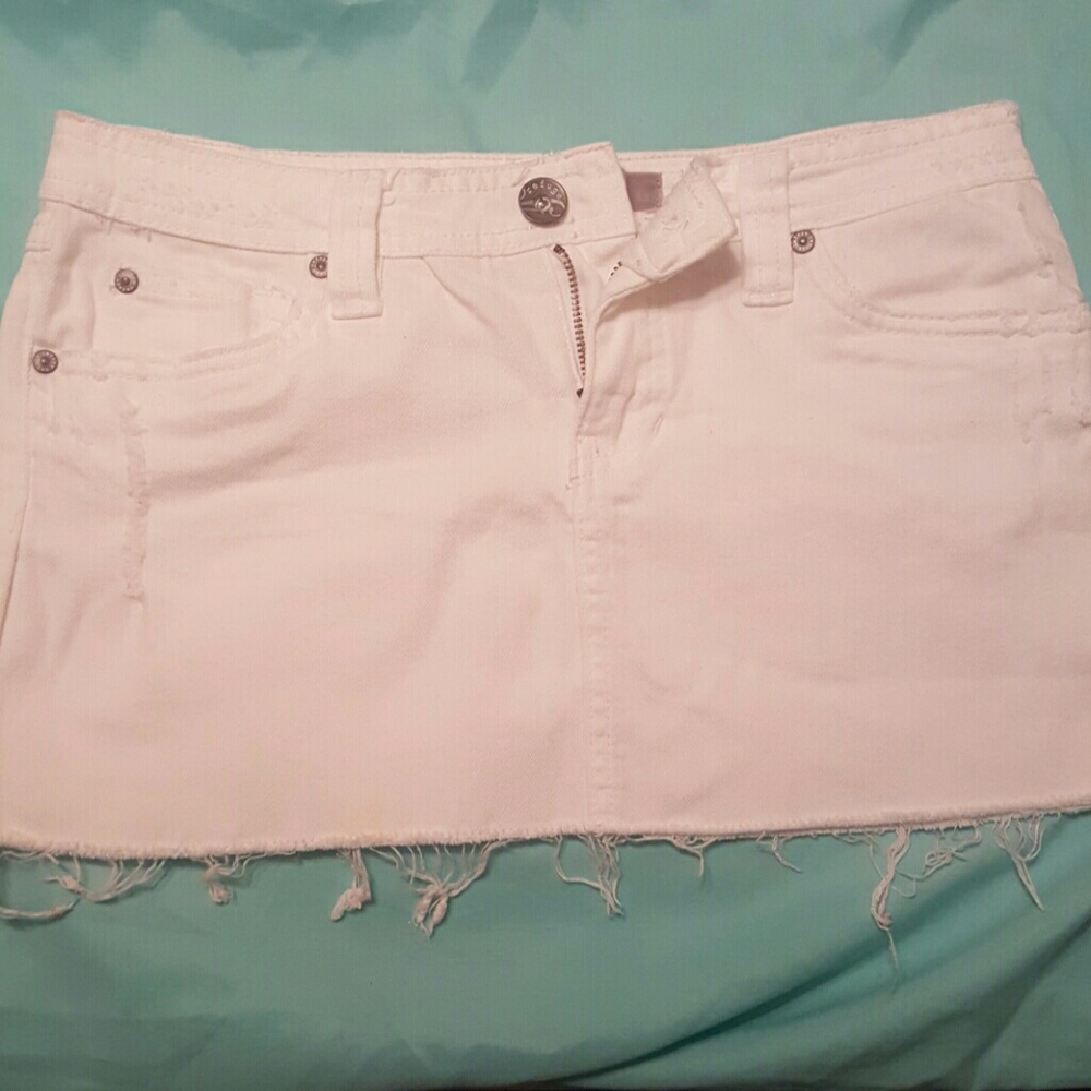 White mini skirt