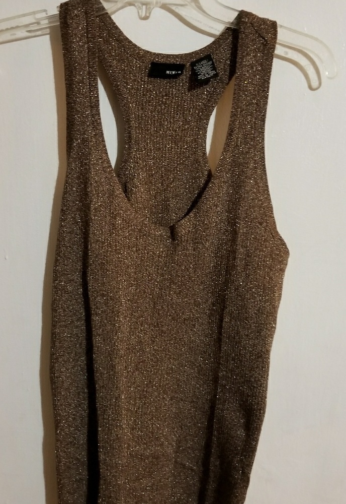 Metallic brown racer back tank top