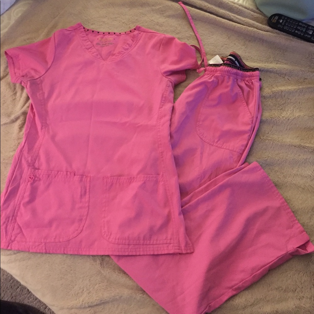 Heart and soul pink scrubs