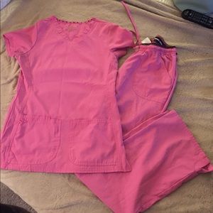 Heart and soul pink scrubs