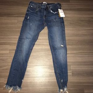 Zara distressed skinny jeans