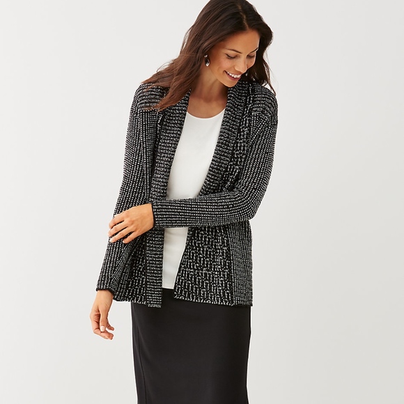 GORGEOUS MIXED-STITCH OPEN-FRONT CARDIGAN - Picture 2 of 8