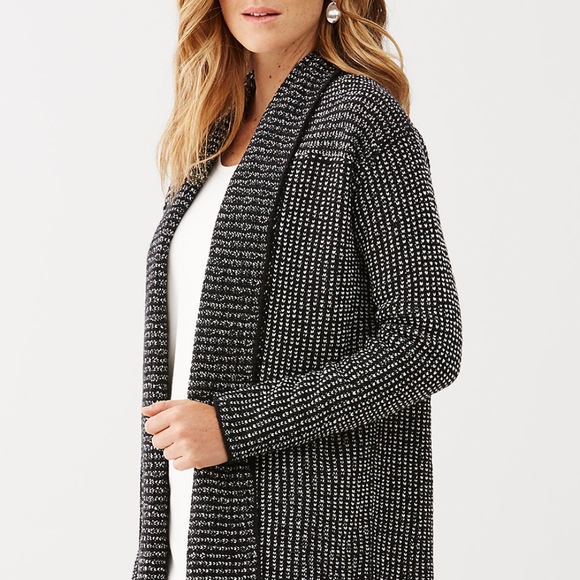 GORGEOUS MIXED-STITCH OPEN-FRONT CARDIGAN - Picture 4 of 8