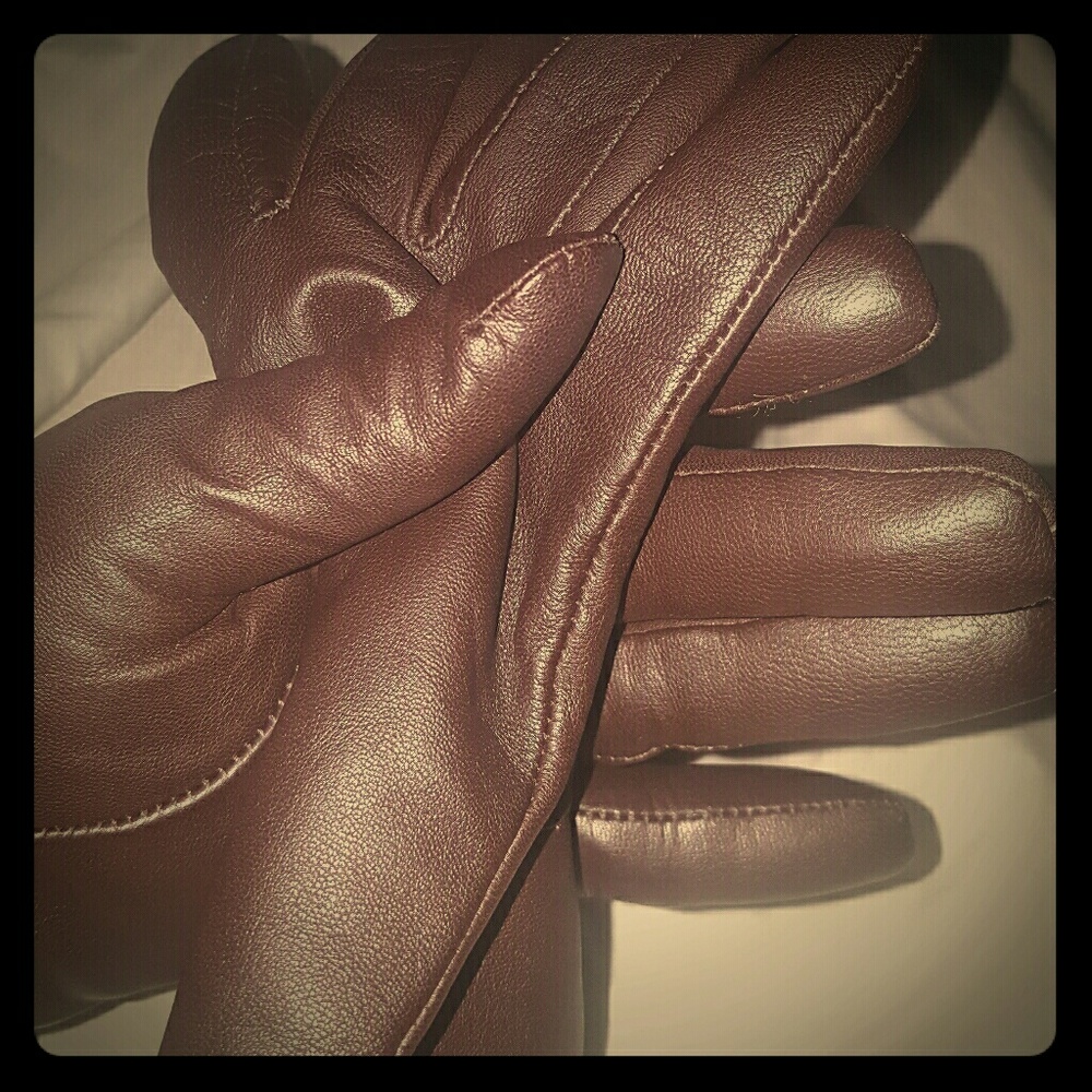 Brown LAMBSKIN Leather Gloves
