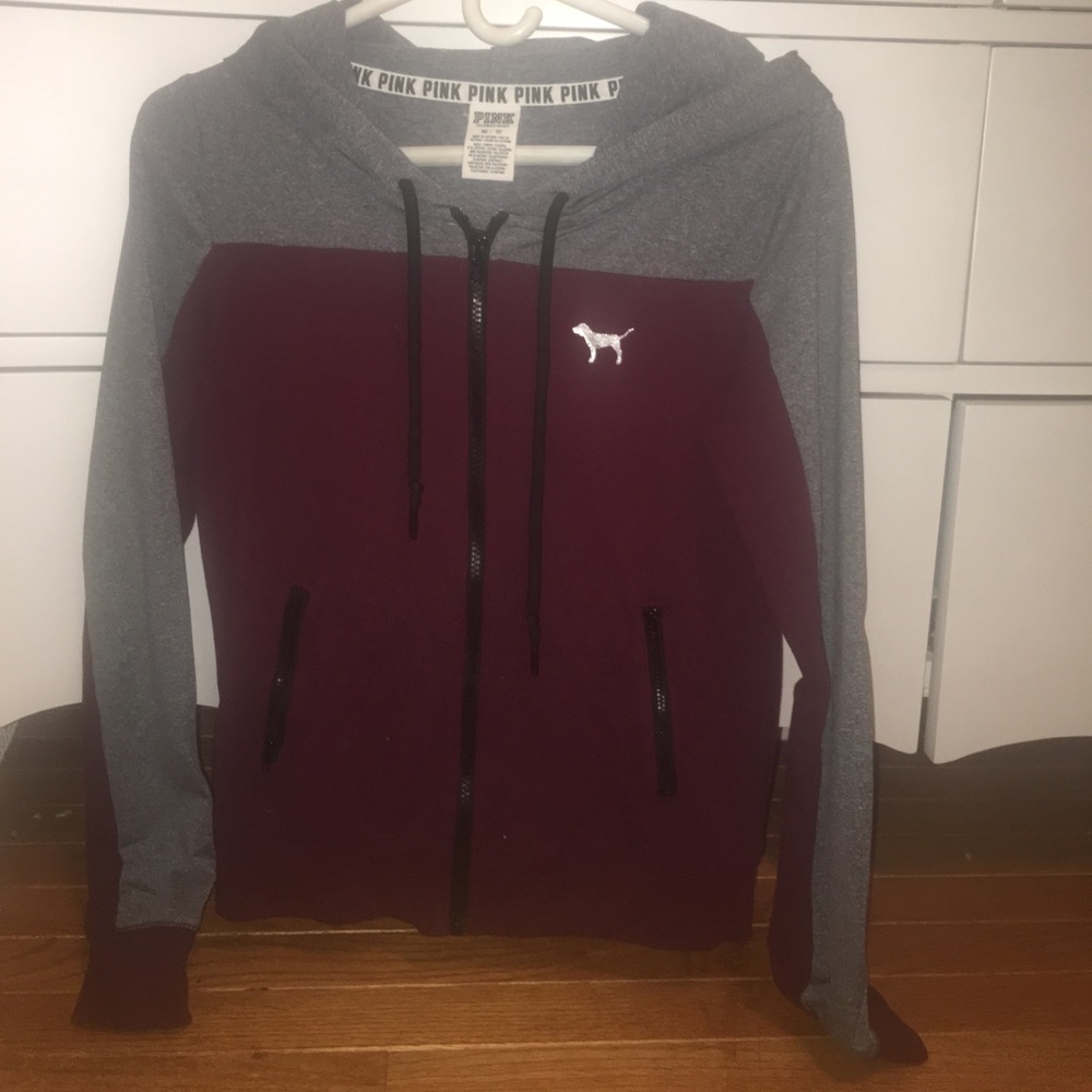Pink zip up hoodie