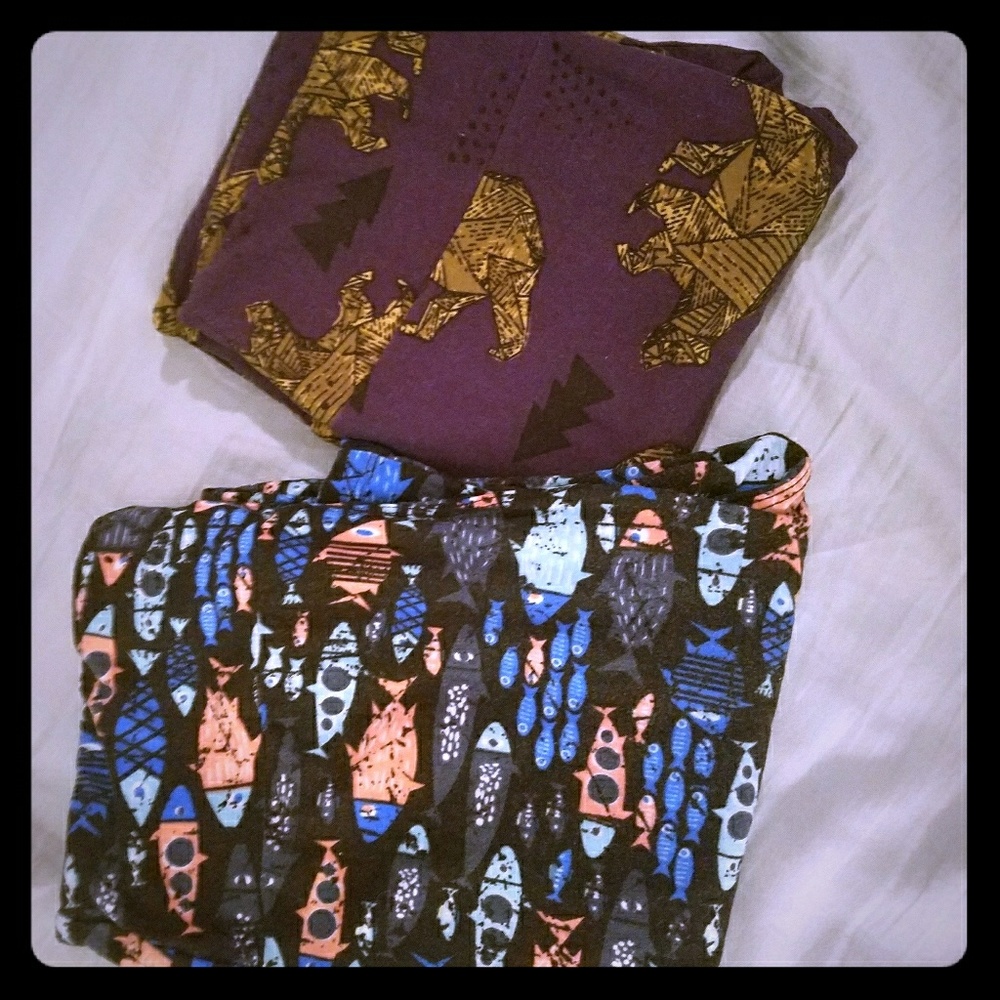 Leggings os bundle fish bears lularoe
