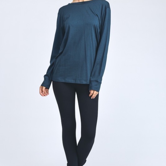 Just in❣ "Saltwater" Back-Detail Teal Knit Top - Picture 6 of 6