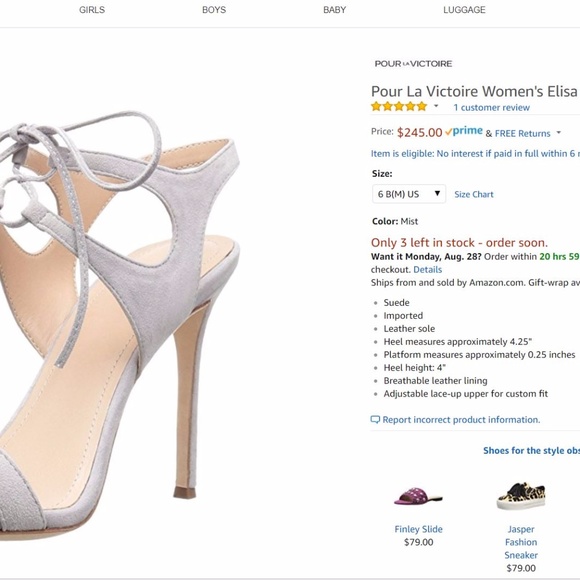 Pour La Victoire Women's Elisa Dress Sandal Gray - Picture 5 of 5