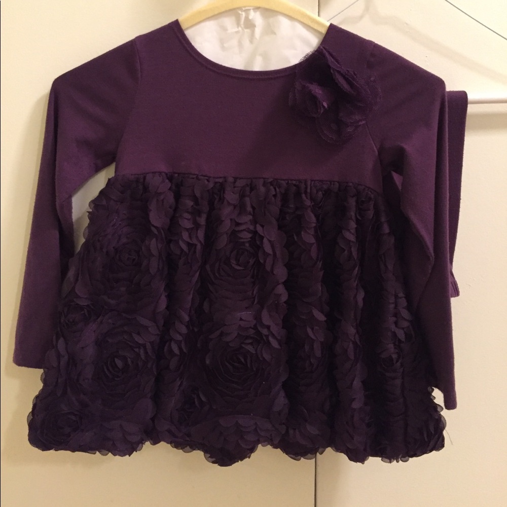 Dark purple flowered shirt with matching pants