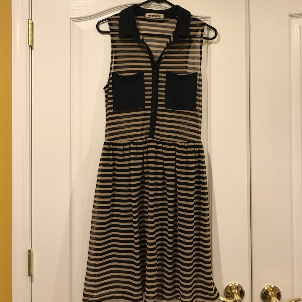 Mystic black & white striped dress worn once