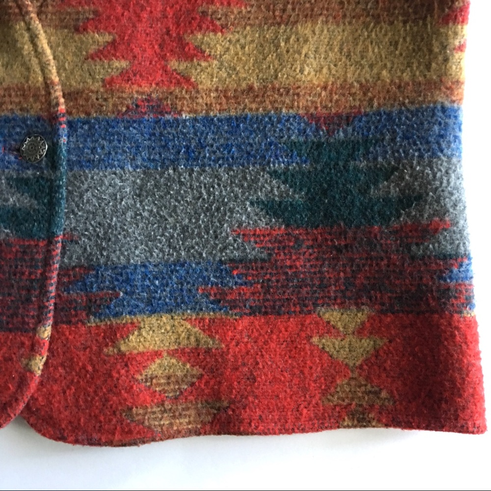 ❌SOLD❌ € Southwestern Wool Vest I12 - Picture 4 of 8