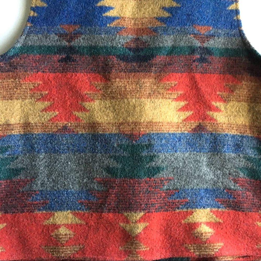 ❌SOLD❌ € Southwestern Wool Vest I12 - Picture 7 of 8