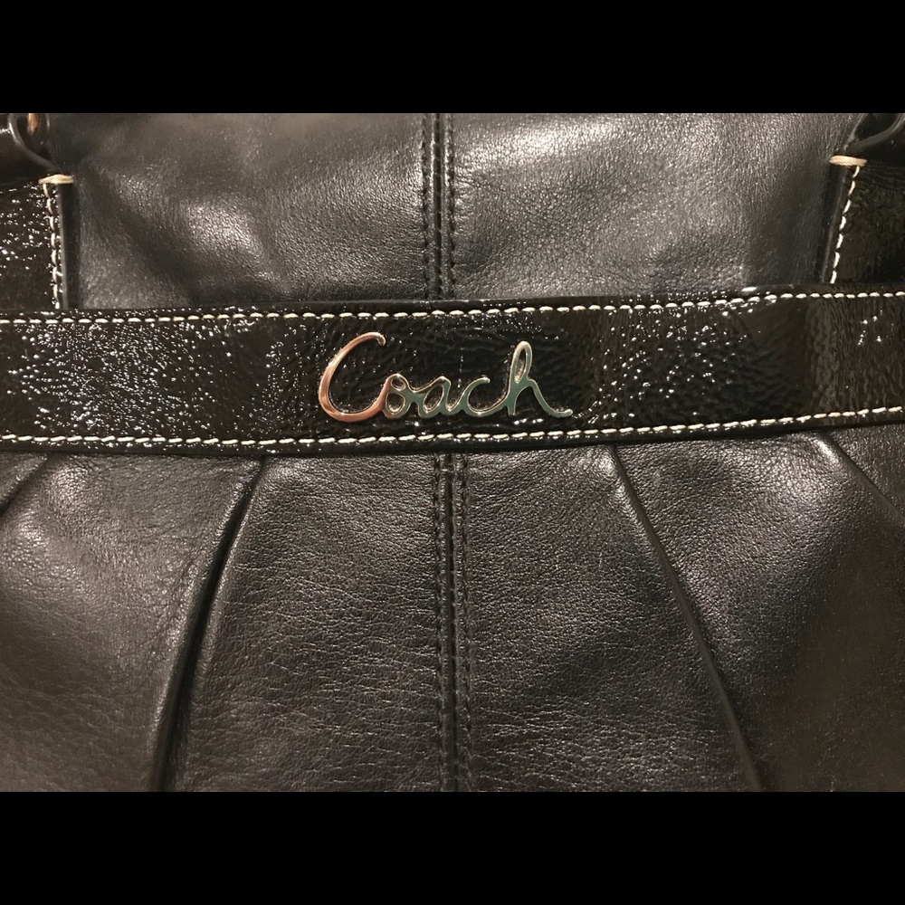 **Solid Black Coach Diaper Bag**