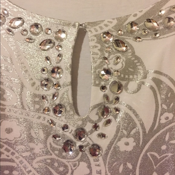 Chico's Shimmery top with embellishments - Picture 2 of 4