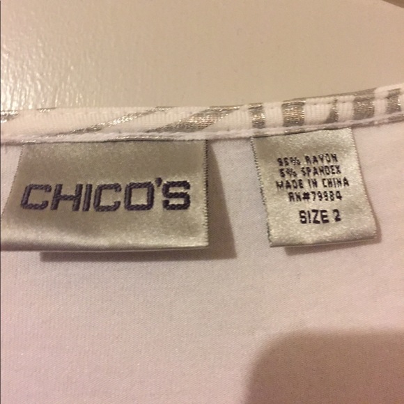 Chico's Shimmery top with embellishments - Picture 3 of 4