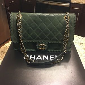 SOLD!! Authentic hunter green Chanel bag