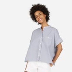 Everlane oversized collarless top