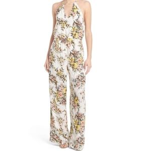 Floral Print Halter Jumpsuit
