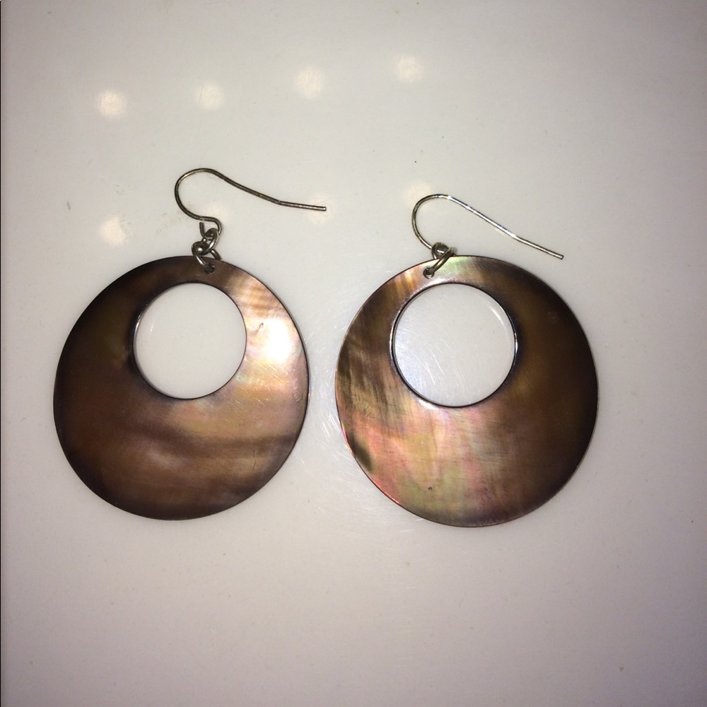 Brown Earring with Metallic Shimmer