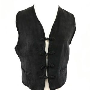 Black genuine SUEDE vest, Vertigo Paris L