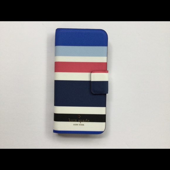 Authentic Kate Spade Stripe Folio iPhone 7/8 Case - Picture 2 of 5