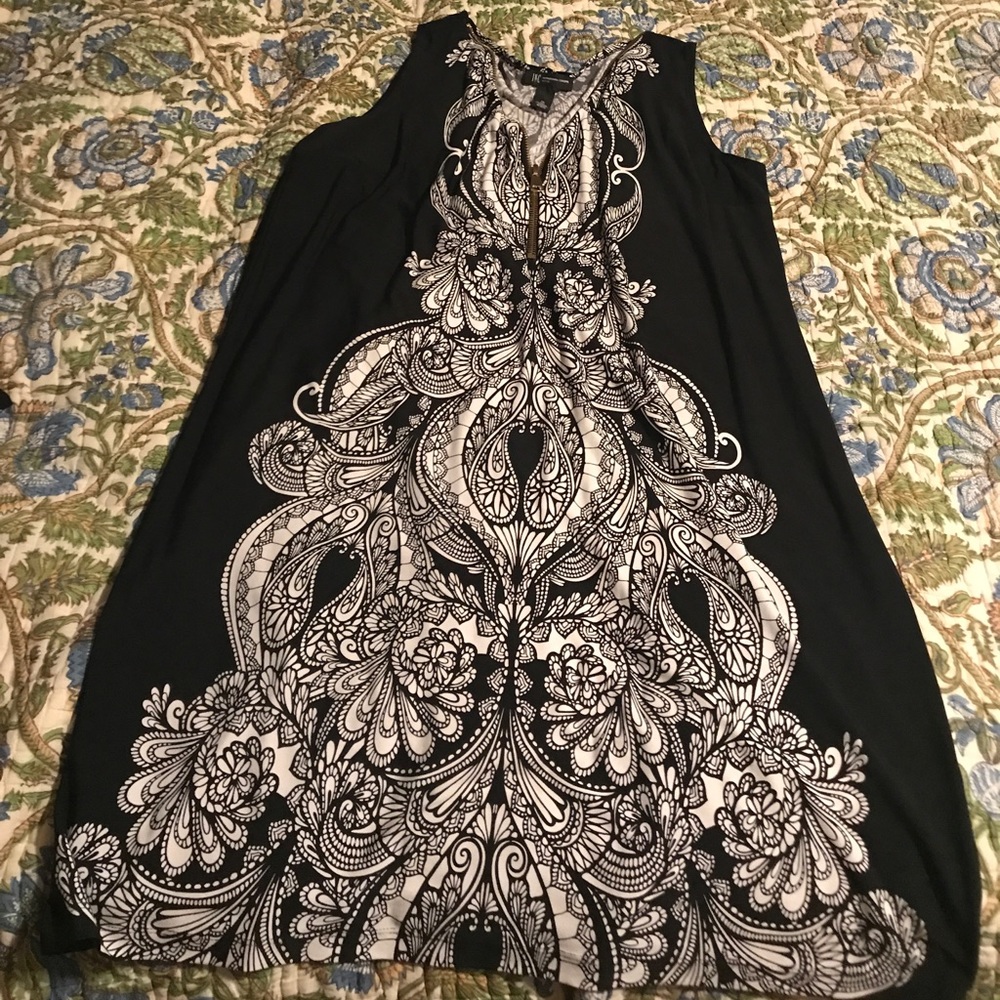 INC black and white zipper dress 1X
